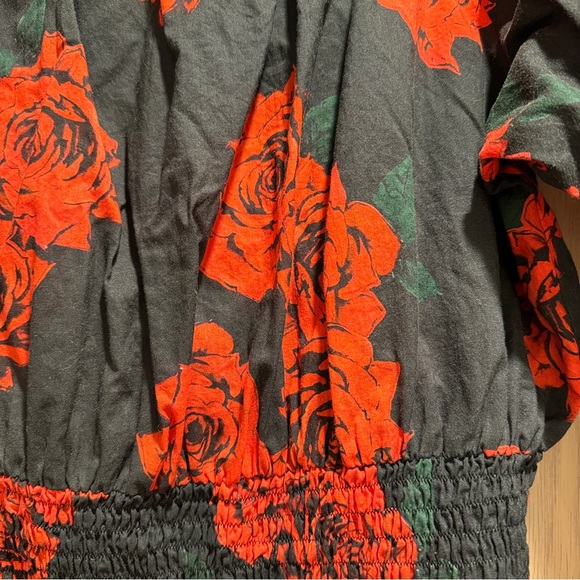 Adam Lippes Rose Print Off Shoulder Blouse - Picture 3 of 6